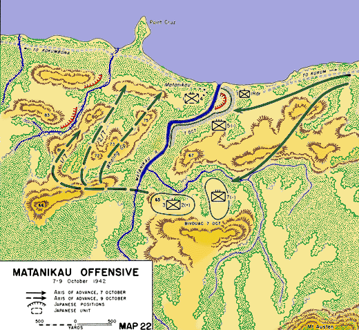 Map of the 3rd Battle of the Matanikau.